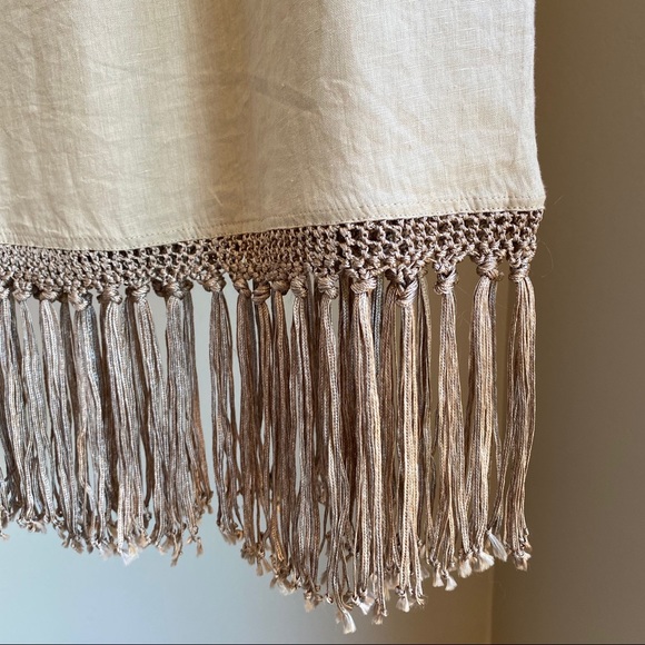 CHICO’S 1 ⚜️Gorgeous⚜️ Linen Skirt with Fringe Hem - Picture 3 of 7